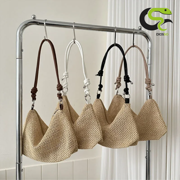 Handmade Braided Straw Beach Bag